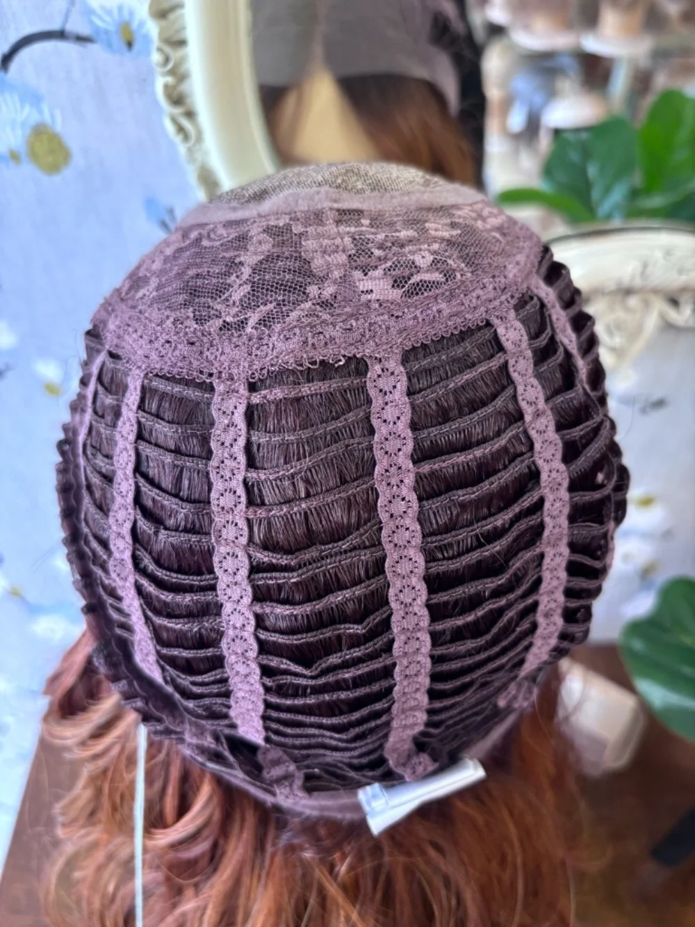 Red Wavy Lace Front Wig by Alexander Couture, Esme in color Autumn Sunrise